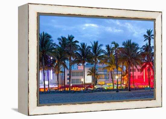 Miami Beach Florida at Sunset-Fotomak-Framed Premier Image Canvas