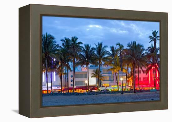 Miami Beach Florida at Sunset-Fotomak-Framed Premier Image Canvas