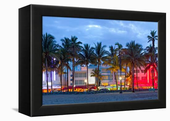 Miami Beach Florida at Sunset-Fotomak-Framed Premier Image Canvas
