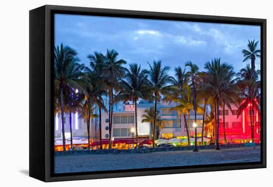 Miami Beach Florida at Sunset-Fotomak-Framed Premier Image Canvas