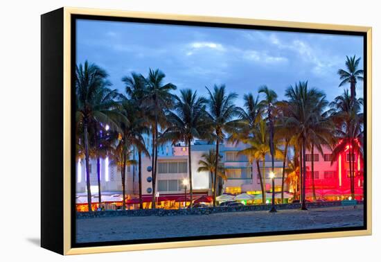 Miami Beach Florida at Sunset-Fotomak-Framed Premier Image Canvas