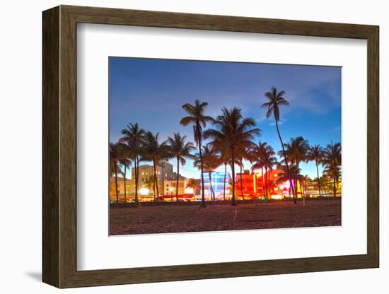 Miami Beach Florida Hotels And Restaurants At Sunset-Fotomak-Framed Photographic Print