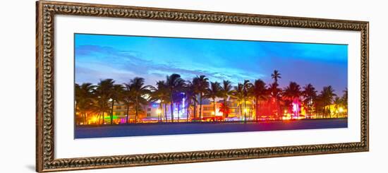 Miami Beach Florida Hotels and Restaurants at Sunset-Fotomak-Framed Photographic Print