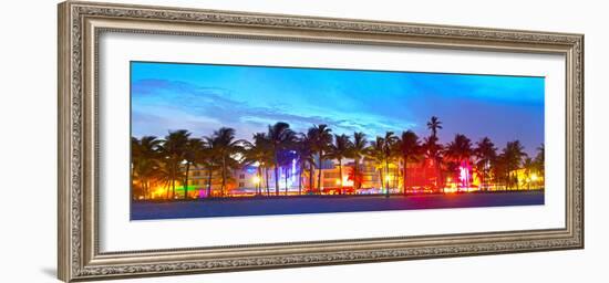 Miami Beach Florida Hotels and Restaurants at Sunset-Fotomak-Framed Photographic Print