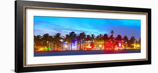 Miami Beach Florida Hotels and Restaurants at Sunset-Fotomak-Framed Photographic Print