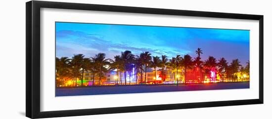 Miami Beach Florida Hotels and Restaurants at Sunset-Fotomak-Framed Photographic Print