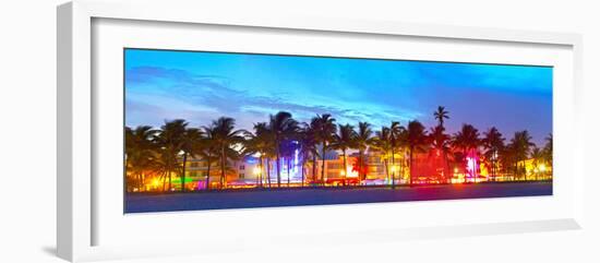 Miami Beach Florida Hotels and Restaurants at Sunset-Fotomak-Framed Photographic Print