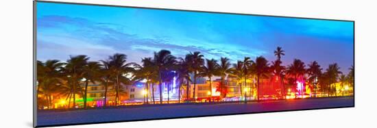 Miami Beach Florida Hotels and Restaurants at Sunset-Fotomak-Mounted Photographic Print