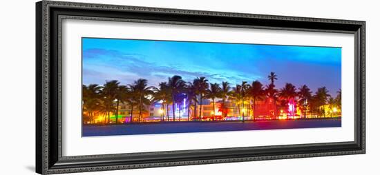 Miami Beach Florida Hotels and Restaurants at Sunset-Fotomak-Framed Photographic Print