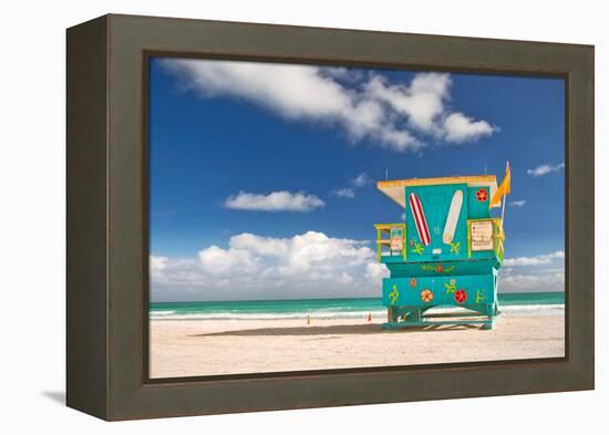 Miami Beach Florida, Lifeguard House-Fotomak-Framed Premier Image Canvas