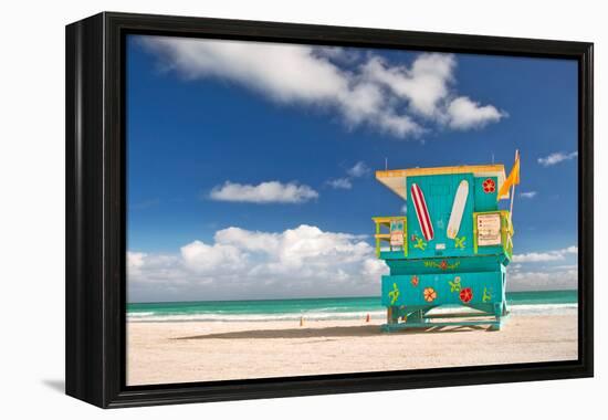 Miami Beach Florida, Lifeguard House-Fotomak-Framed Premier Image Canvas