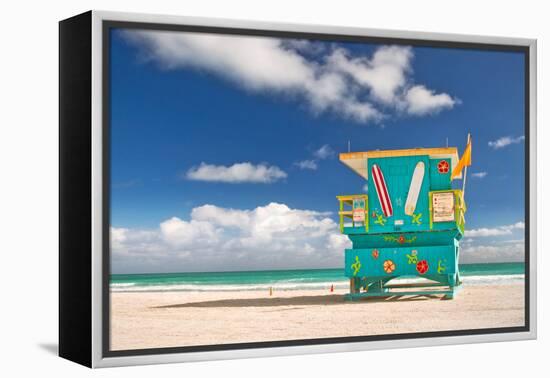 Miami Beach Florida, Lifeguard House-Fotomak-Framed Premier Image Canvas