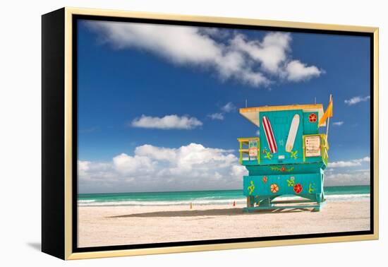 Miami Beach Florida, Lifeguard House-Fotomak-Framed Premier Image Canvas