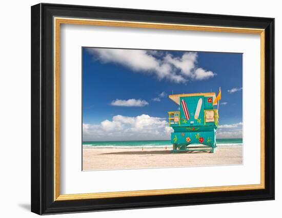 Miami Beach Florida, Lifeguard House-Fotomak-Framed Photographic Print