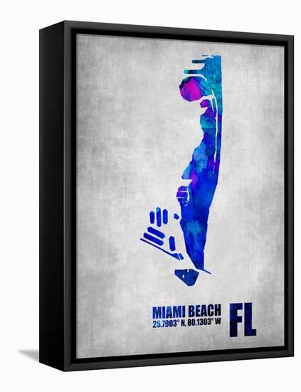 Miami Beach Florida-NaxArt-Framed Stretched Canvas