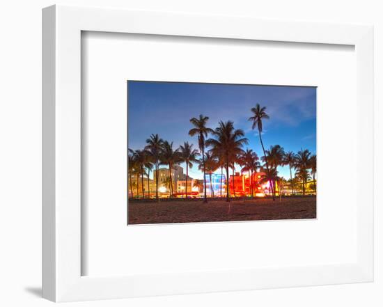 Miami Beach Hotels on Ocean Dr-null-Framed Art Print