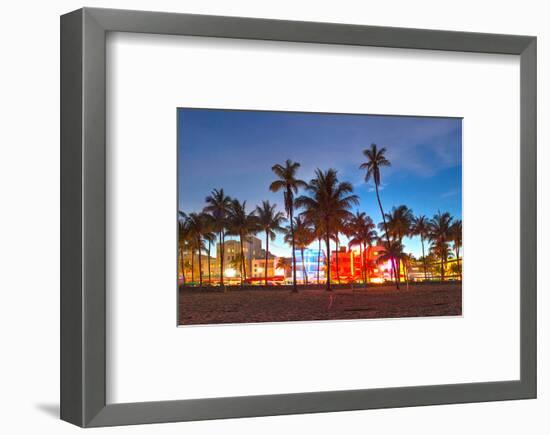 Miami Beach Hotels on Ocean Dr-null-Framed Art Print