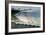 Miami Beach in Florida, with People Sunbathing on Golden Sands and the Waves from the Blue Sea-Natalie Tepper-Framed Photo