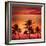 Miami Beach South Beach Sunset Palm Trees in Ocean Drive Florida-holbox-Framed Photographic Print
