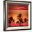 Miami Beach South Beach Sunset Palm Trees in Ocean Drive Florida-holbox-Framed Photographic Print