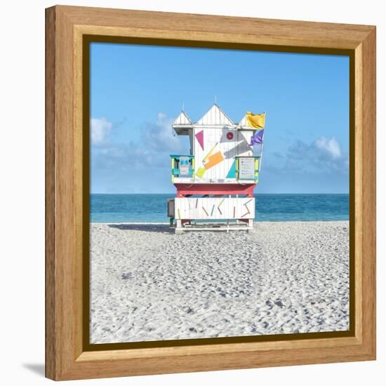 Miami Beach V-Richard Silver-Framed Stretched Canvas