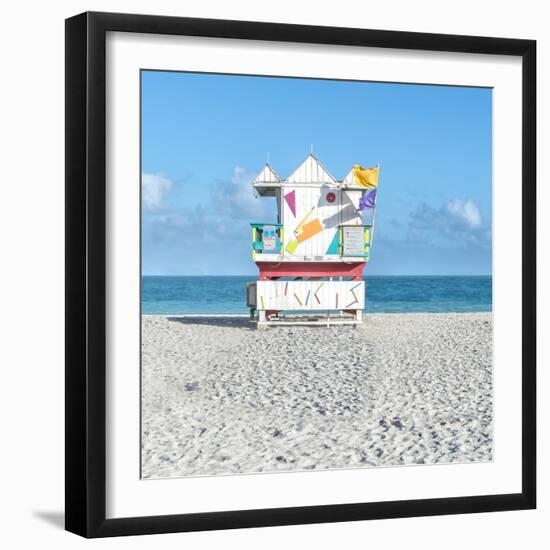 Miami Beach V-Richard Silver-Framed Premium Giclee Print