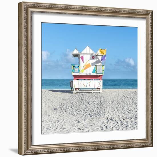 Miami Beach V-Richard Silver-Framed Art Print