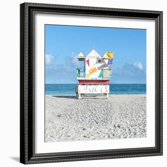 Miami Beach V-Richard Silver-Framed Art Print