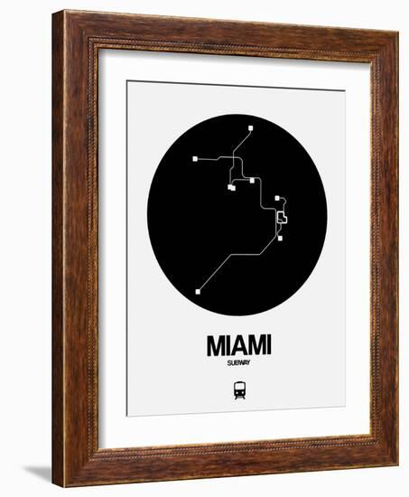 Miami Black Subway Map-NaxArt-Framed Art Print