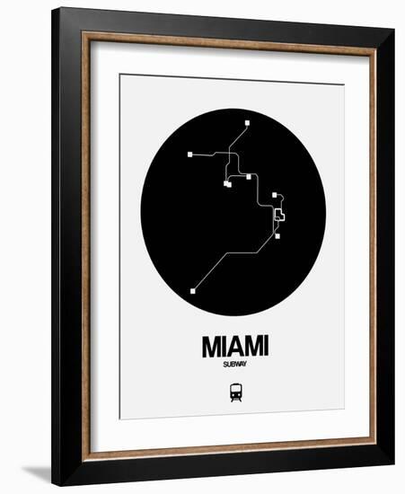 Miami Black Subway Map-NaxArt-Framed Art Print