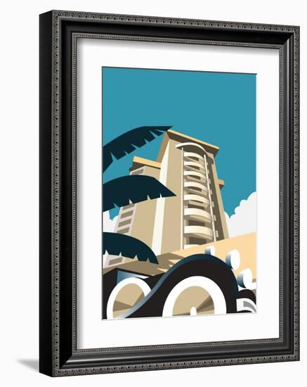 Miami Blank - Dave Thompson Contemporary Travel Print-Dave Thompson-Framed Art Print