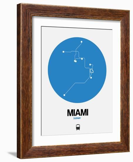 Miami Blue Subway Map-NaxArt-Framed Art Print