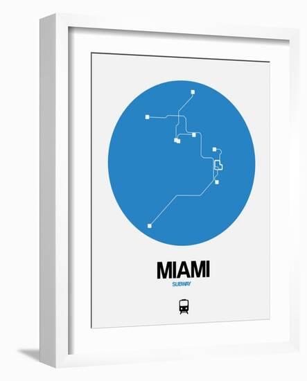 Miami Blue Subway Map-NaxArt-Framed Art Print