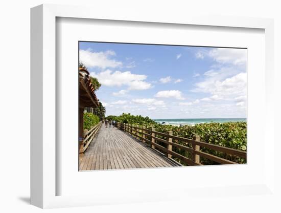 Miami Boardwalk, Wooden Jetty for Strolling from 23 St. to the Indian Beach Park in 44 St., Florida-Axel Schmies-Framed Photographic Print