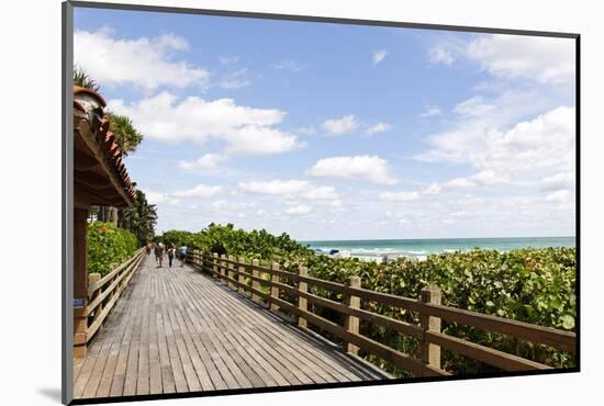 Miami Boardwalk, Wooden Jetty for Strolling from 23 St. to the Indian Beach Park in 44 St., Florida-Axel Schmies-Mounted Photographic Print