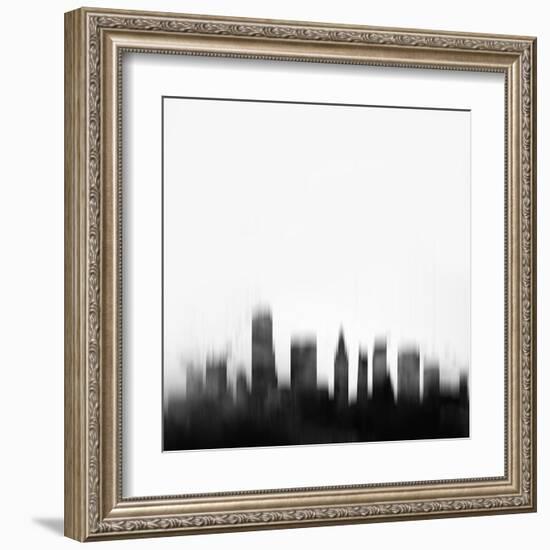 Miami City Skyline - Black-NaxArt-Framed Art Print