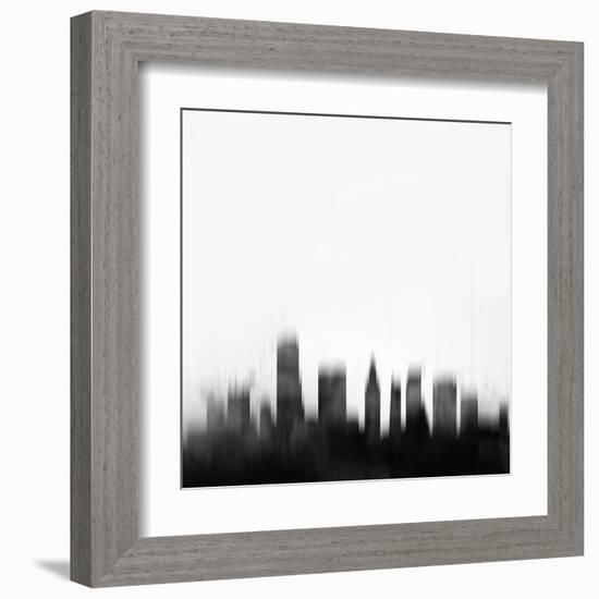 Miami City Skyline - Black-NaxArt-Framed Art Print