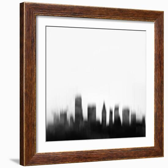 Miami City Skyline - Black-NaxArt-Framed Art Print