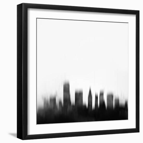 Miami City Skyline - Black-NaxArt-Framed Art Print