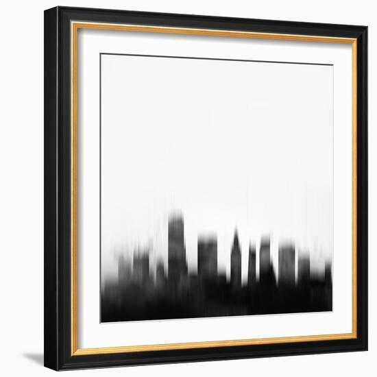 Miami City Skyline - Black-NaxArt-Framed Art Print