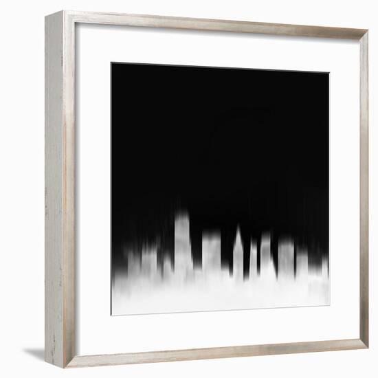 Miami City Skyline - White-NaxArt-Framed Art Print