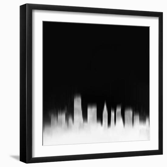 Miami City Skyline - White-NaxArt-Framed Art Print