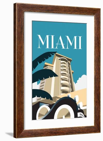Miami - Dave Thompson Contemporary Travel Print-Dave Thompson-Framed Giclee Print