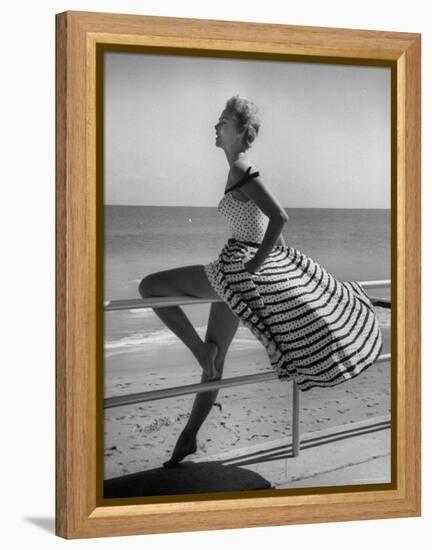 Miami Fashions, Model in Suitable Settings For Afternoon and Casual Play Clothes-Nina Leen-Framed Premier Image Canvas