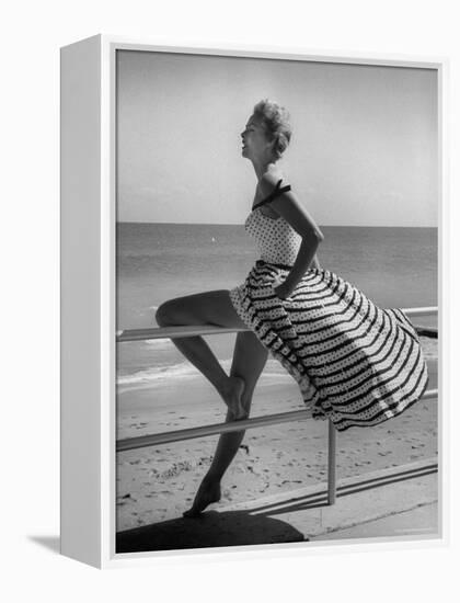 Miami Fashions, Model in Suitable Settings For Afternoon and Casual Play Clothes-Nina Leen-Framed Premier Image Canvas