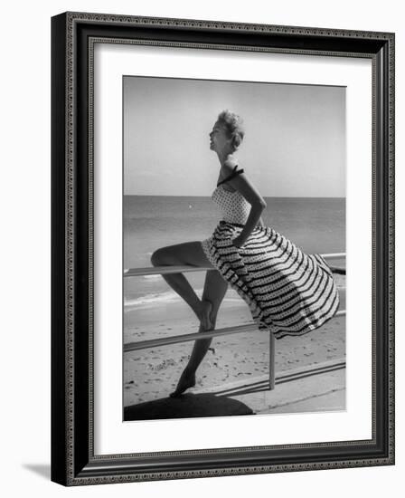 Miami Fashions, Model in Suitable Settings For Afternoon and Casual Play Clothes-Nina Leen-Framed Photographic Print