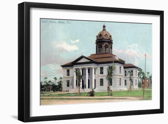 Miami, Florida - Court House Exterior View-Lantern Press-Framed Art Print