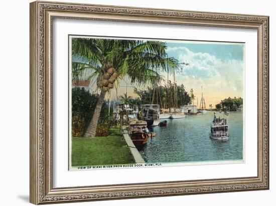 Miami, Florida - Miami River from Budge Dock-Lantern Press-Framed Art Print