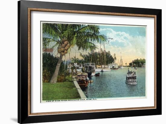 Miami, Florida - Miami River from Budge Dock-Lantern Press-Framed Art Print