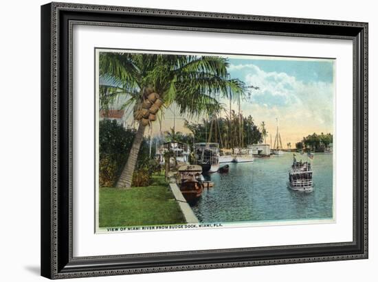 Miami, Florida - Miami River from Budge Dock-Lantern Press-Framed Art Print